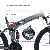 Vélo de montagne pliable transfrontalier avec suspension avant, freins à double disque, cadre en acier au carbone, portable pour les sports de plein air - Vente en gros