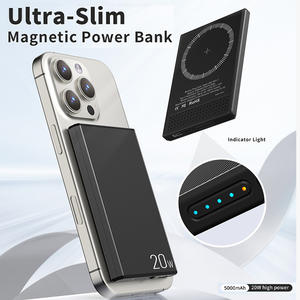 แบตสำรองไร้สายแม่เหล็กขนาดเล็กพิเศษ Schitec 5000mah วัสดุอลูมิเนียมอัลลอยด์ ปลอดภัยสำหรับการชาร์จ ใช้สำหรับชาร์จอุปกรณ์พกพา - Product Image 5