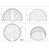 Dôme géodésique transparent en PC pour l'extérieur avec structure en acier inoxydable, diamètre 3,6 m, imperméable quatre saisons, surface de 11 m²