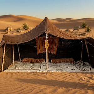 Tente traditionnelle du désert avec tapis et coussins à motifs pour le camping en plein air - Product Image 3