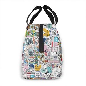 Doctors Nursing Nurse <b>Insulated</b> <b>Lunch</b> Bags Women Nurse Print Food Case Cooler Warm Bento <b>Box</b> for Kids Cute <b>Lunch</b> <b>Box</b> for School - Product Image 3