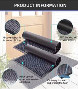 Tapis d'extérieur à double rayures, tapis résistant, paillasson pour porte d'entrée, tapis rayé avec dos en PVC pour intérieur et extérieur - Product Image 4