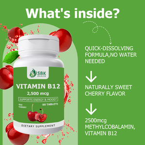 Tabletas de Vitamina B12 en Oferta, Apoyan Niveles Saludables de Energía, Mantienen los Niveles de Energía, Promueven la Salud Cerebral - Product Image 3