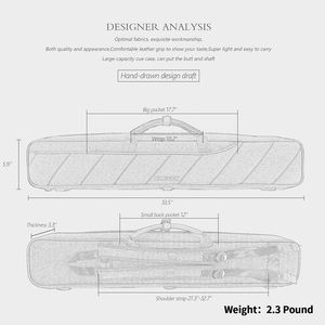 Échantillon gratuit, Vente en gros : Étui souple imperméable pour queues de billard avec double bandoulière, pour 4 queues et 5 embouts - Product Image 3