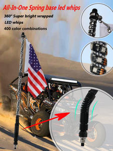 2FT-6FTLED Whip Ánh Sáng Đuổi Theo Màu Sắc Bằng BT Điều Khiển Từ Xa Xoắn Ốc <span class=keywords><strong>LED</strong></span> Whip Lights Đối Với ATV/UTV RZR Nhà Máy Bán Tín Hiệu <span class=keywords><strong>Led</strong></span> Whip - Product Image 5