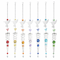 En gros Attrape-soleil en cristal colibri en spirale, carillon éolien et ornement suspendu pour la décoration de fenêtre et de jardin