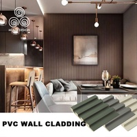 MUMU 4D Design de plafond intérieur 3D panneau de construction en bois de pin PVC panneau mural en bois de pin pour Hall d'hôtel