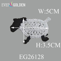 Patch en dentelle crochetée à la main en forme de mouton, 100 % coton, à coudre sur tissu pour vêtements, jeans, chapeaux et accessoires de chaussures EG26128