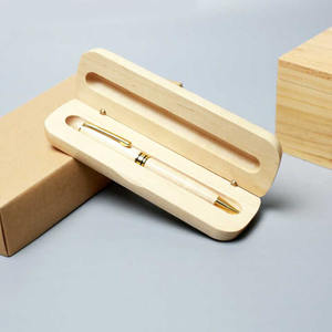 Conjunto de Canetas de Madeira Promocional Ecológico de Alta Qualidade com Logo Personalizado, Gravação e Impressão, com Estojo de Madeira - Product Image 1