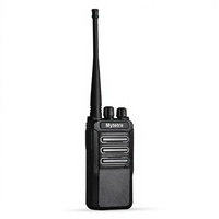 MYT-369 Talkie-walkie analogique noir 2W de marque MYT, personnalisable avec logo, portée 5KM, résistant à l'eau IPX4, batterie Li-ion 1800mAh, 16 canaux