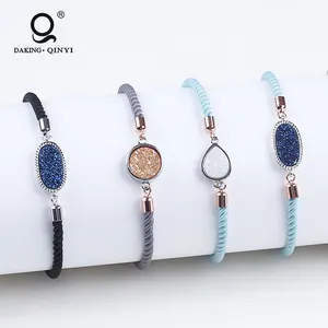 Großhandel Frauen Neuankömmling Modeschmuck Mädchen Zirkon Seiden schnur Charm Armband