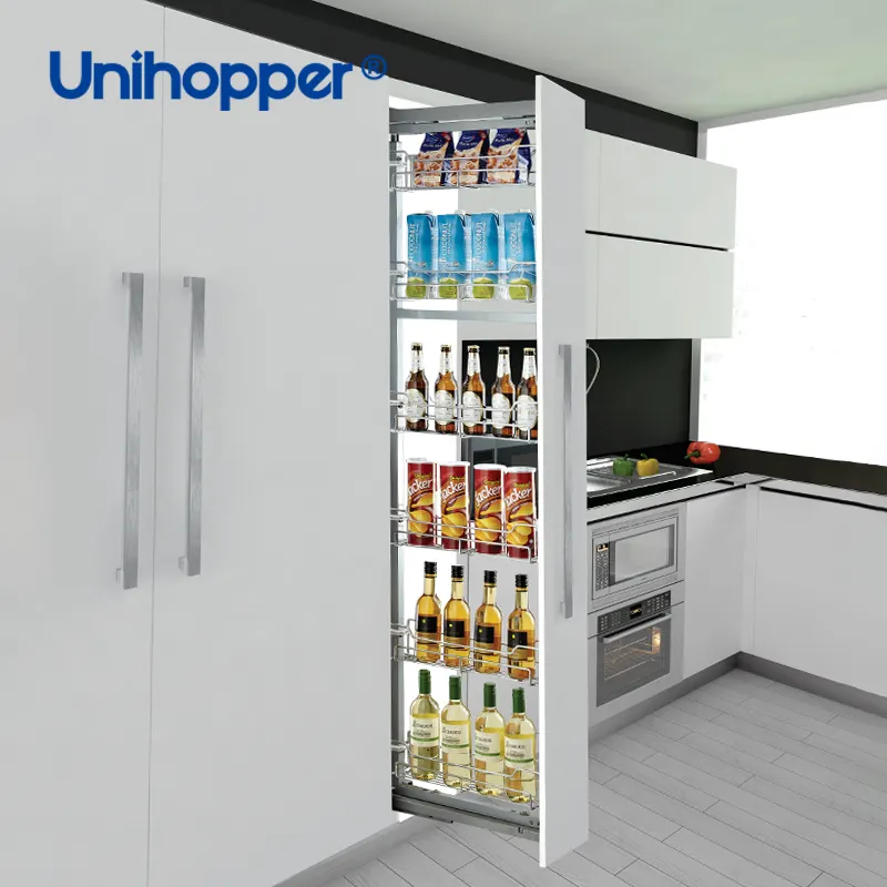 Unihopper Hot Saling Kitchen Cabinet Storage Organizer Unit Soft Closing Tall Pull Out Pantry Basket