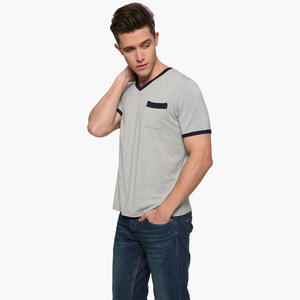 T-shirt Homme de Haute Qualité Personnalisé avec Boutons, T-shirts Bio pour Hommes, Chemises Douces Grande Taille pour Hommes avec Poche, Vêtements de Nuit - Product Image 2