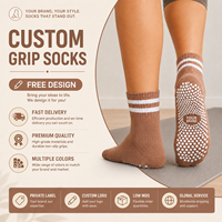 Chaussettes de yoga et de sport en coton pour femmes 2026, chaussettes de ballet antidérapantes en coton, chaussettes de Pilates antidérapantes avec logo de marque personnalisé