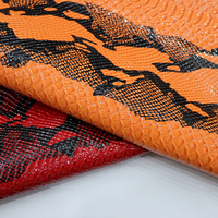 Cuero Sintético de PVC con Estampado de Piel de Serpiente de 1.4 mm, Piel de Serpiente Artificial para Bolsos, Carteras, Maletas, Tapicería, Sofás y Muebles