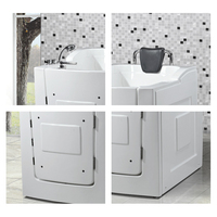 Baignoire autoportante moderne en acrylique pour 1 personne, avec fonction massage et remous, pour personnes âgées, à accès facile, pour salle de bain intérieure