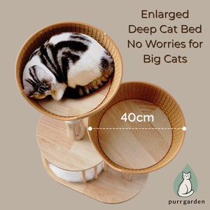Luxury Modern Solid Wood <strong>Cat</strong> Tree with Wicker Condo Space Saving <strong>Scratching</strong> Post and Activity <strong>Tower</strong> for Small Apartments - Product Image 4