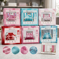 En stock : Ensemble de literie imprimé 8 pièces pour lit Queen/King, avec draps, rideaux et taies d'oreiller assortis