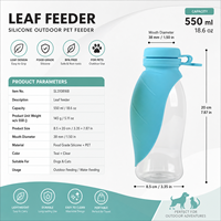 Bouteille Distributrice d'Eau et de Nourriture Portable pour Chien, Personnalisable, en Silicone et Plastique de Qualité Alimentaire, Légère, Sans BPA, Idéale pour les Voyages en Extérieur – Vente Directe Usine