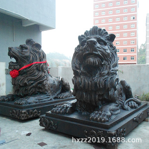 Copper Lion Sculpture European Style Large Outdoor Statue For Plazas Hotels Banks Office Buildings - Product Image 4