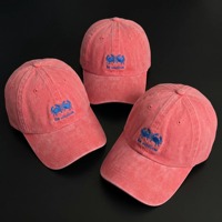 Topi Baseball Bordir OEM Unisex Dapat Disesuaikan 6-Panel Kasual Warna Biru Karang Logo Kepiting Musim Semi Musim Panas