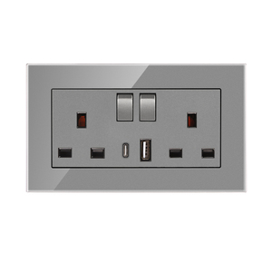 Bingoelec UK Standard <strong>USB</strong> Type <strong>C</strong> Electric Button <strong>Switch</strong> Wall Socket 13A Power Outlet - Product Image 2