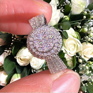 CAOSHI ODM OEM Pirinç Kübik Zirkon Taşlı Düğün Takısı Söz Yüzüğü Bling Kesim Pırlanta Nişan Kadın Hediye Yüzükleri - Product Image 2