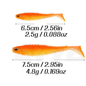 Kit de pesca Texas Rig, juego completo de señuelos suaves con cola en T, anzuelos offset, pesas tipo bala, cuentas, caja de almacenamiento, para agua dulce y salada, para pescar lubina - Product Image 3