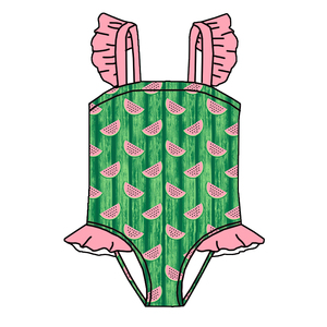 Costume da Bagno per Bambine Alla Moda 2026, Nuovissimo Design con Stampa Personalizzata, Grazioso Costume Intero con Maniche a Volant - Product Image 4