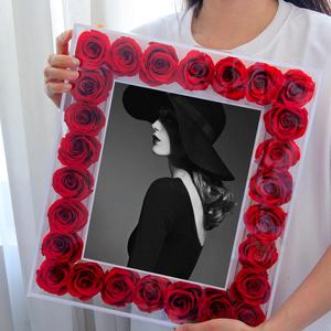 Cadeau pour la Saint-Valentin et la Fête des Mères, roses éternelles dans un cadre photo en acrylique, longue durée (3-5 ans), Nouvel An - Product Image 6