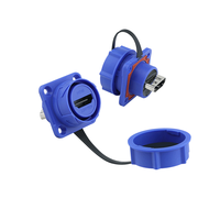Connecteur étanche IP68 Lshitech HD-2.0, adaptateur de prise femelle à bride, soudable/droit pour équipements industriels et automobiles