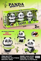 Pendentif Panda Dansant en Plastique à Remonter, Style Chinois, Jouet pour Enfants, Figurine de Skateboard à Tirer en Arrière