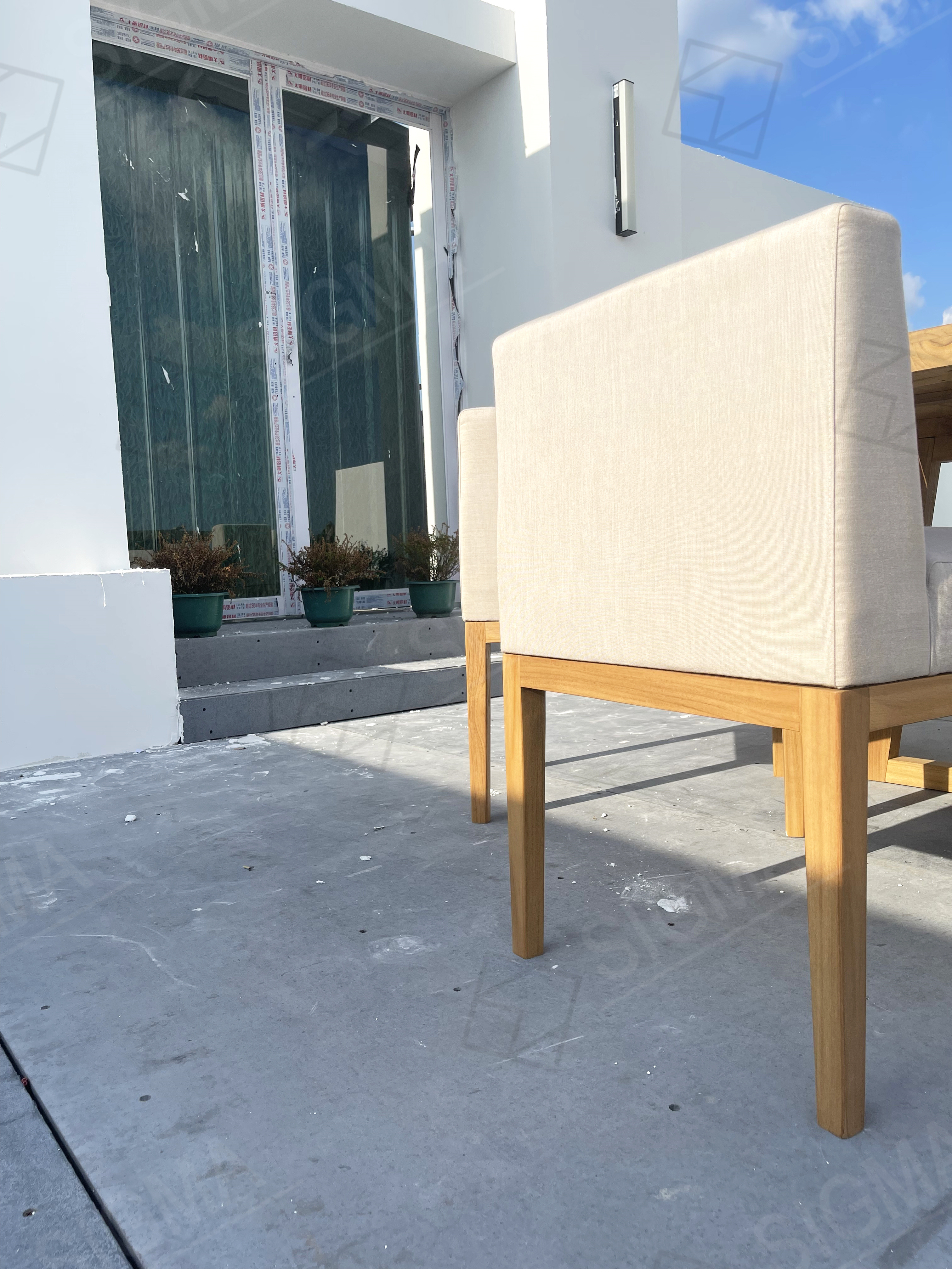 Outdoor Furniture   Patio Solid Teak Garden Dining Table Set Luxury  Dinning Table Set With Chairs