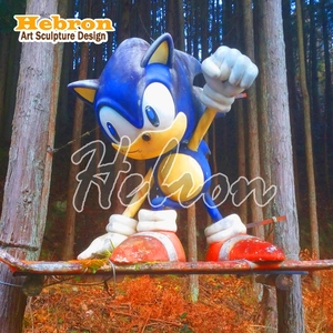 Figura de acción personalizada, figura de dibujos animados, estatua de erizo azul de tamaño real, escultura de resina de <span class=keywords><strong>Sonic</strong></span> - Product Image 5