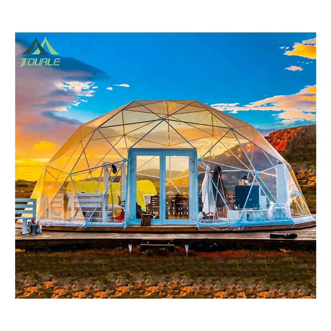 Tienda de campaña con cúpula geodésica grande, carpa transparente de 10m, 15m, 20m, 25m, 30m para fiesta, boda, evento, domo