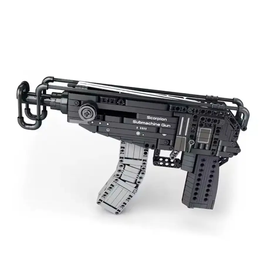 Reobrix 77029 MOC Scorpion Pistol Burst Submachine Gun Model WW2 Military Weapon Firearms DIY Building Blocks Bricks Toys Sets