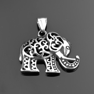 yunnique Stainless Steel Men's <b>Elephant</b> Pendant Hollow Animal Design Necklace Charm <b>Gift</b> - Product Image 4