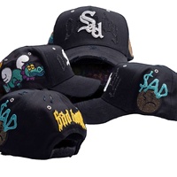 Gorras Dandi OEM Personalizadas con Pedrería, Gorra Original Dandy Hats Magician Colección G5 Negra, Gorras de Béisbol de 5 Paneles
