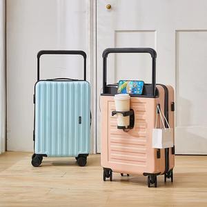 <span class=keywords><strong>Valise</strong></span> de voyage multifonctionnelle en gros 2026 Nouvelle collection pour adolescents avec porte-gobelet large et roulettes 20 pouces pour bagage à main |   Roues lisses - Product Image 6