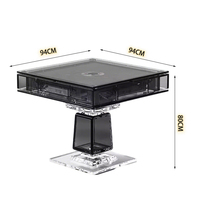 Table de poker et de mahjong automatique électrique de luxe en acrylique avec 2 jeux de jetons pour 4 joueurs, divertissement familial écologique