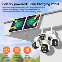Cámara de Seguridad CCTV PTZ Solar OEM ODM de 20MP, 5 Lentes, 4 Pantallas, Paneles Solares Dobles, Zoom Digital 18X, AOV, Inalámbrica para Exteriores, IP66