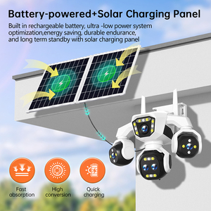 Cámara de Seguridad CCTV PTZ Solar OEM ODM de 20MP, 5 Lentes, <span class=keywords><strong>4</strong></span> Pantallas, Paneles Solares Dobles, Zoom Digital 18X, AOV, Inalámbrica para Exteriores, IP66 - Product Image 4