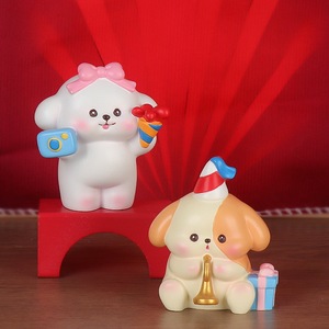 Caja Sorpresa Yu Mo Puppy Carnival Party, Figura de Resina, Perro de Dibujos Animados Coleccionable, Decoración de Escritorio, 8 Estilos - Product Image 3