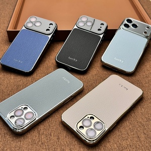 Funda Magnética de Cuero PU con Electrochapado Avanzado para iPhone 18 14 15 16 17 Pro Max con Película Protectora de Lente HD y Cubierta Trasera Antigolpes - Product Image 2