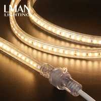 Ruban LED flexible haute luminosité 8 mm, connexion mâle-femelle, revêtement PVC, étanche IP65, SMD2835, AC220V, télécommande, intensité variable