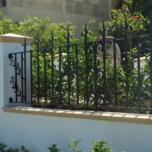 Prima Courtyard Modern <strong>Wrought</strong> <strong>Iron</strong> &amp; Steel Fence Outdoor Rust Resistant Water Resistant <strong>Used</strong> <strong>Sale</strong> Panels - Product Image 4