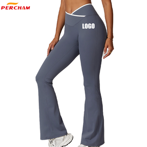 Leggings da Yoga a Vita Alta a V, Tinta Unita, Traspiranti, Taglie Forti, con Controllo Pancia e Effetto Sollevamento Fianchi, per Fitness, Corsa e Allenamento - Product Image 1