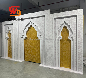 Fond de scène de mariage en PVC acrylique avec motif sculpté 3D, style indien luxueux et lisse - Product Image 4