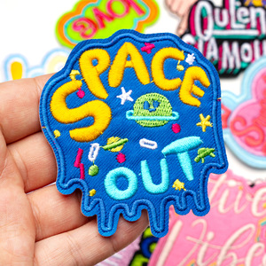 <span class=keywords><strong>Patch</strong></span> brodé à la machine en rayonne et polyester avec lettres anglaises, <span class=keywords><strong>thermocollant</strong></span>, pour accessoire vestimentaire et badge de vêtement - Product Image 2