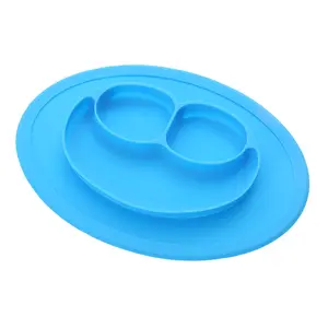 Prato de silicone para alimentação de crianças, tigela de silicone criativa com sorriso para jantar infantil, tigela de alta temperatura